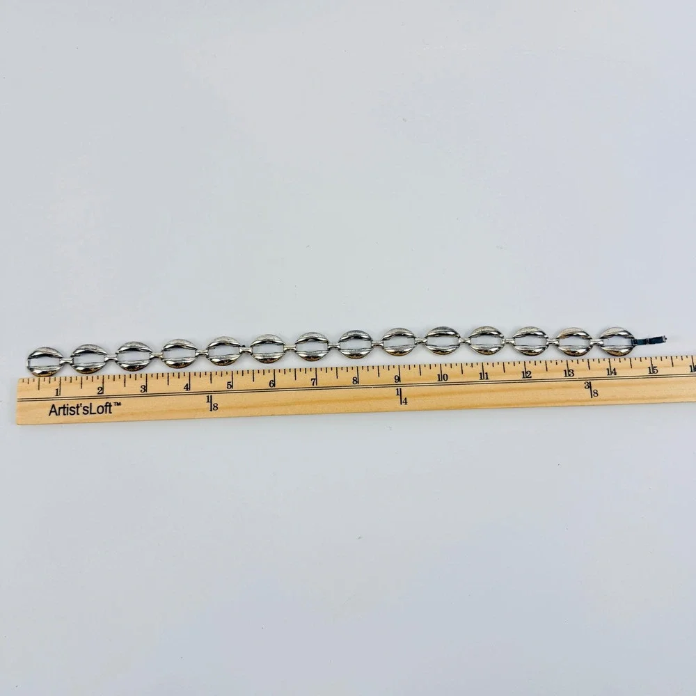Vintage Danecraft Sterling Silver Modernist Link Necklace 44g Mid Century